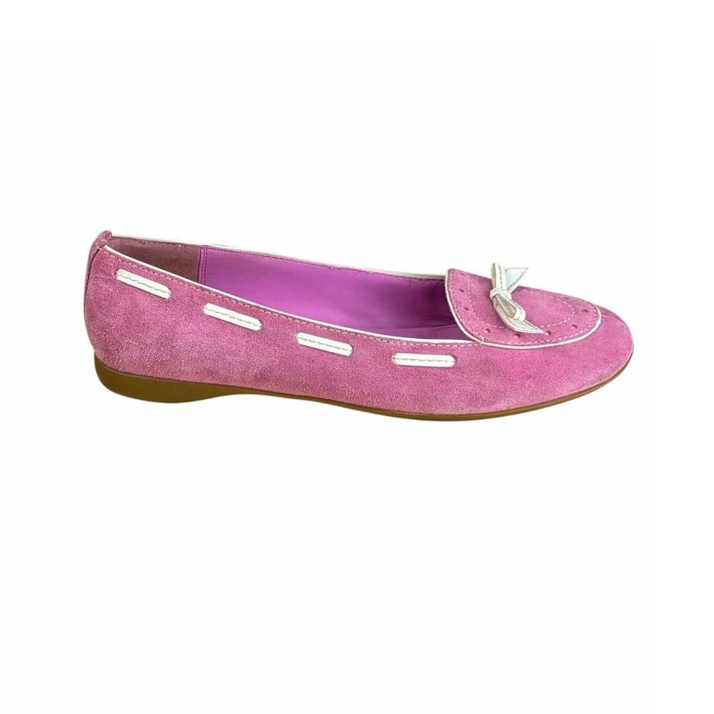 Coach Juliana Pink Suede Ballet Flats Womens Size 8 Bow